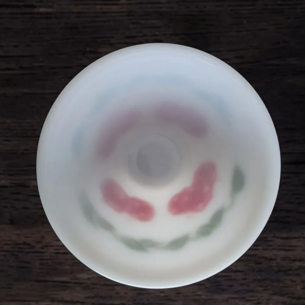 VTG Hazel Atlas Apple Mixing Bowl Milk Glass USA MCM 50s 6" - Picture 2 of 4